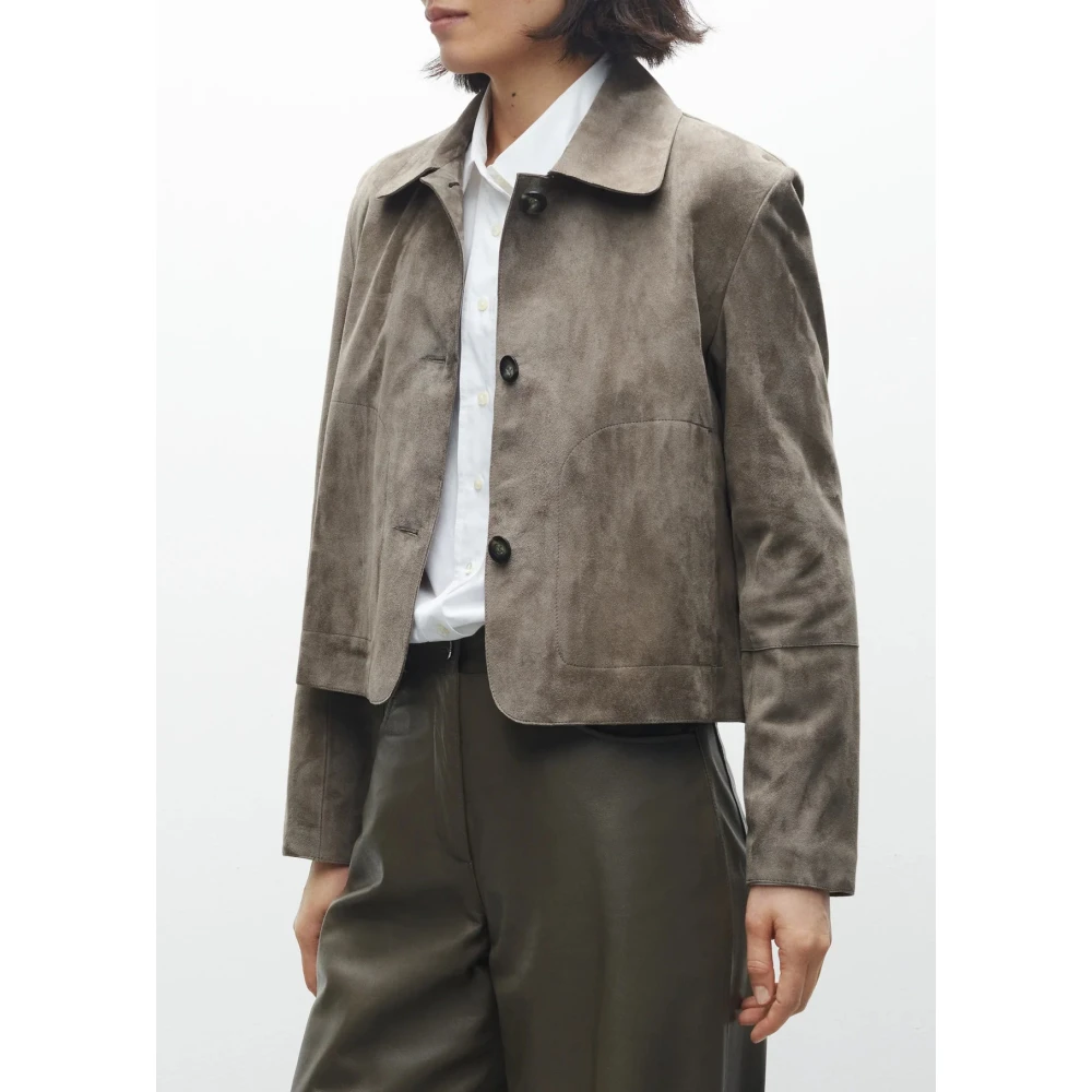 Arma Suède Button-Down Jas met Hoornknopen Brown Dames