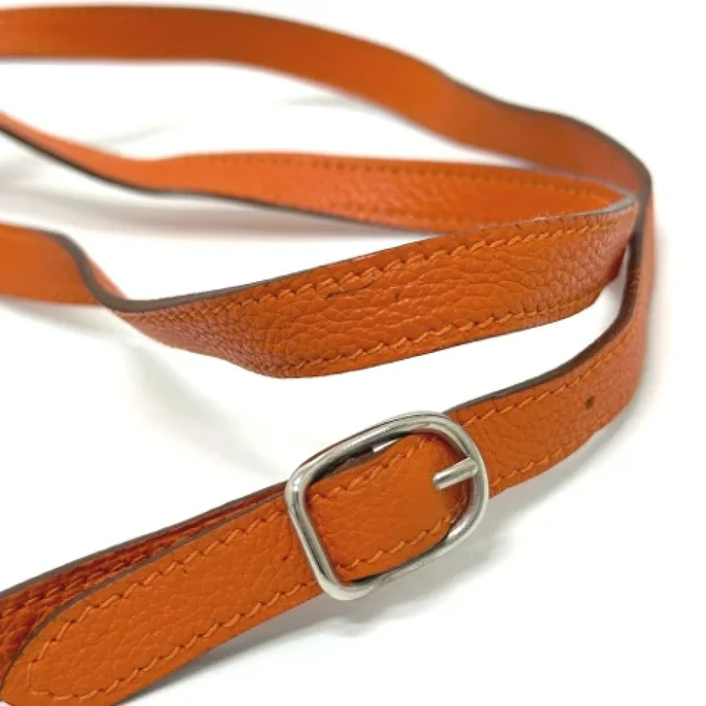 Hermès Vintage Pre-owned Canvas shoulder-bags Orange Dames