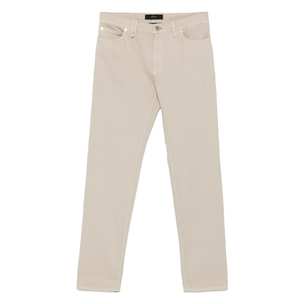 Brioni Klassieke Denim Jeans Gemaakt in Italië Beige Heren