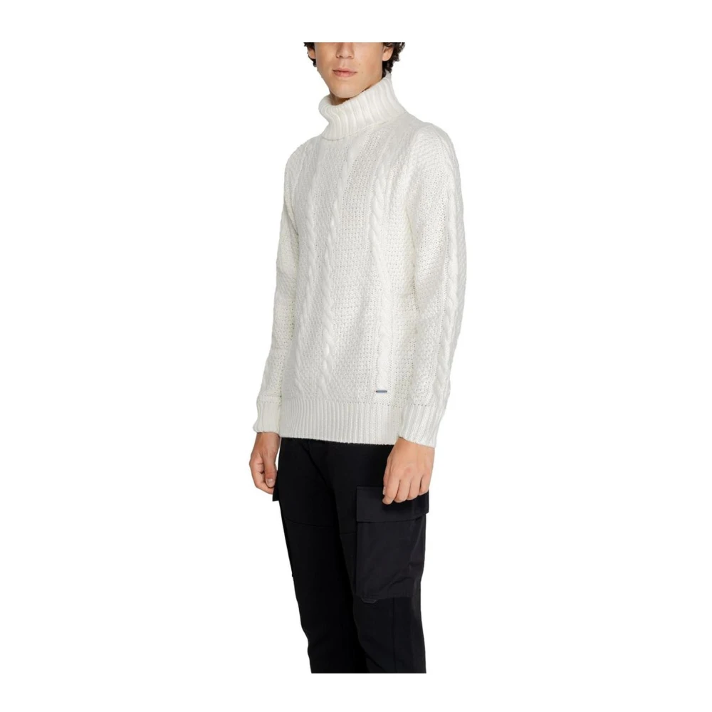 Gianni Lupo Witte Gebreide Trui Heren Collectie Herfst Winter White Heren