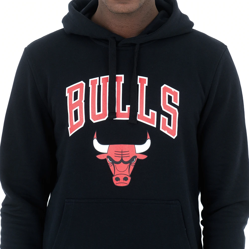 new era Sweat capuche Chicago Bulls Black Heren