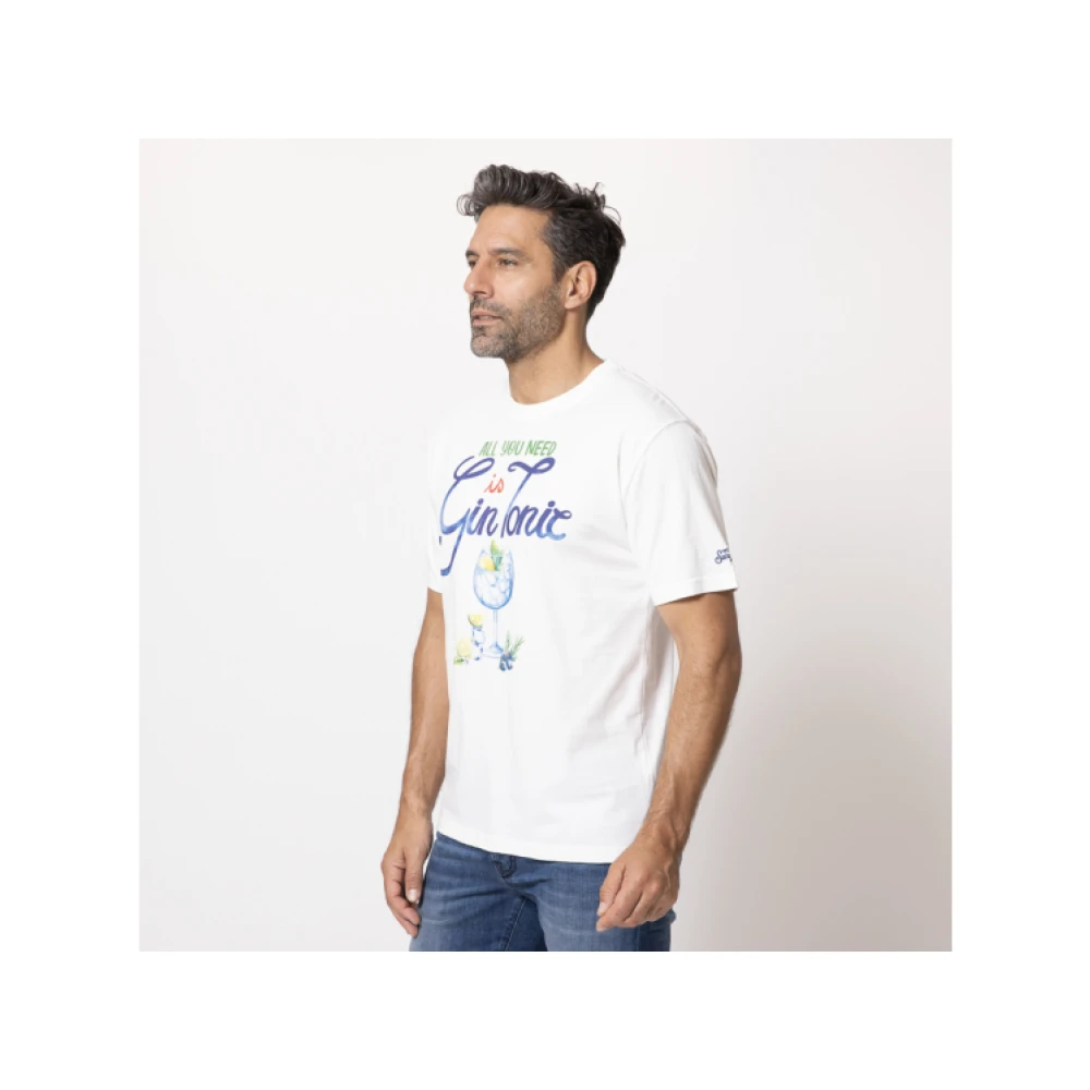MC2 Saint Barth Gin Tonic Illustration T-shirt White Heren
