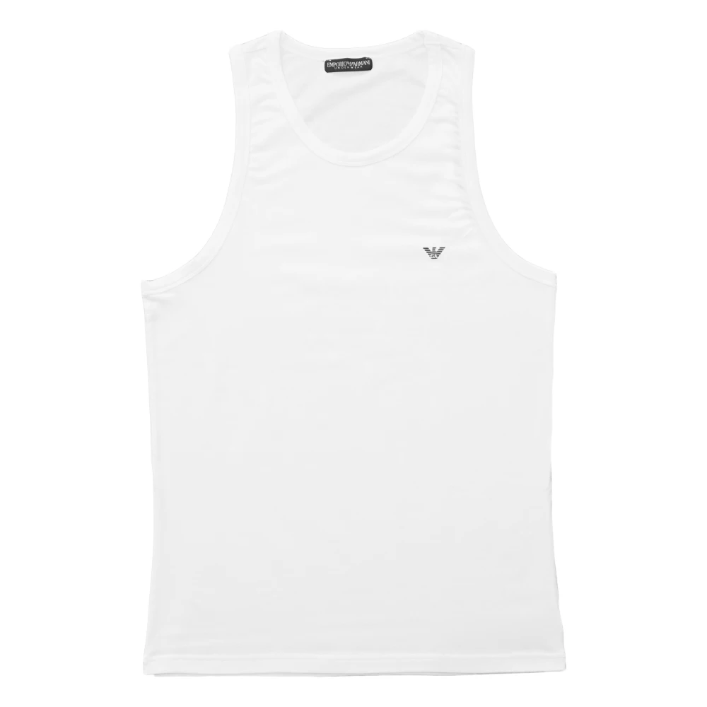 Emporio Armani Basic Logo Mouwloze Top Shirt White Heren