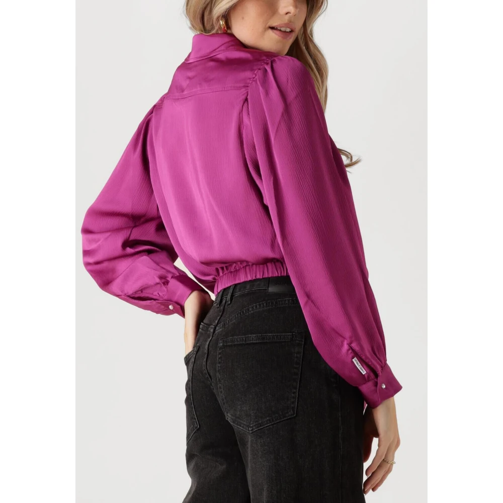 Catwalk Junkie Paarse Button Up Blouse met Lash Purple Dames