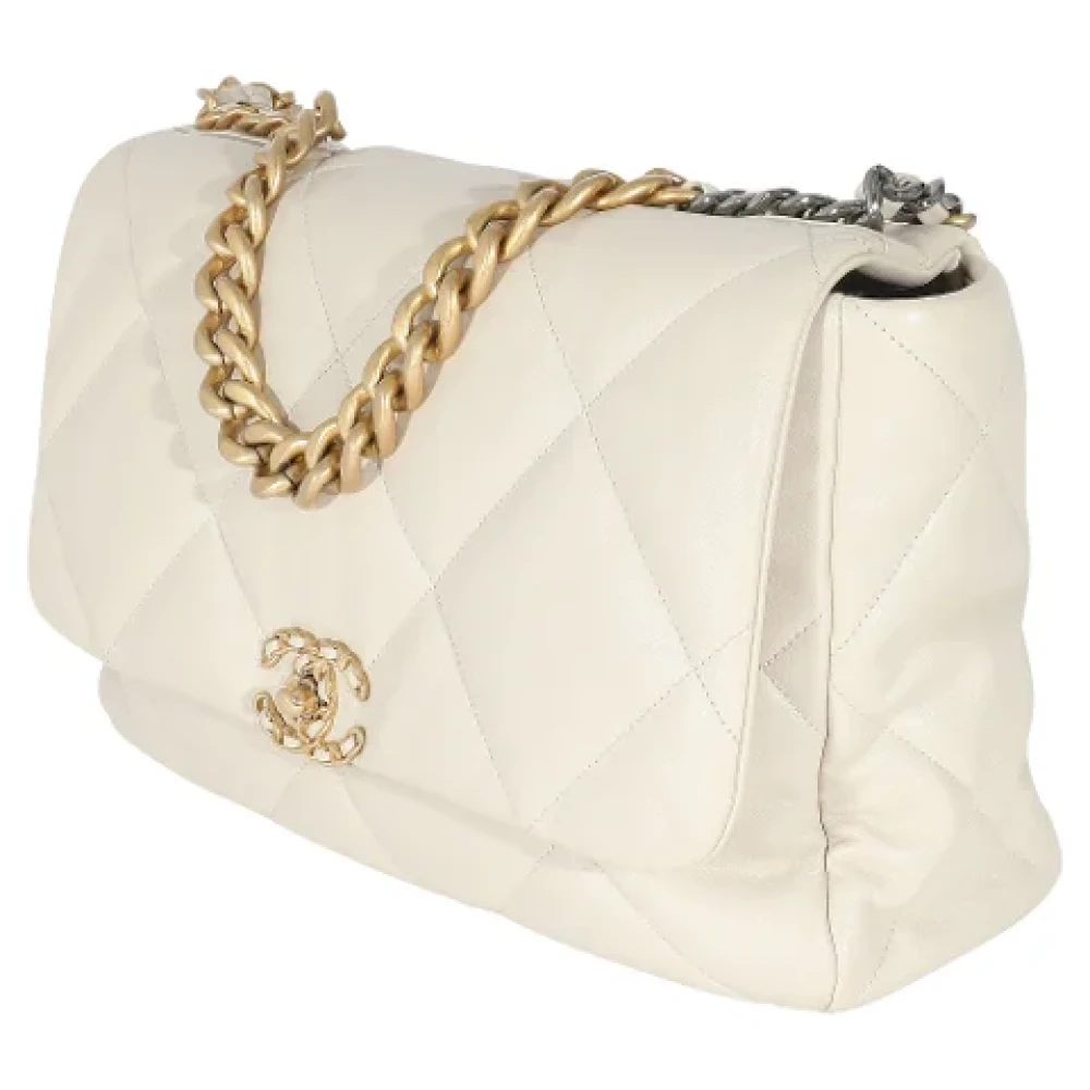 Chanel Vintage Pre-owned Leather crossbody-bags Beige Dames
