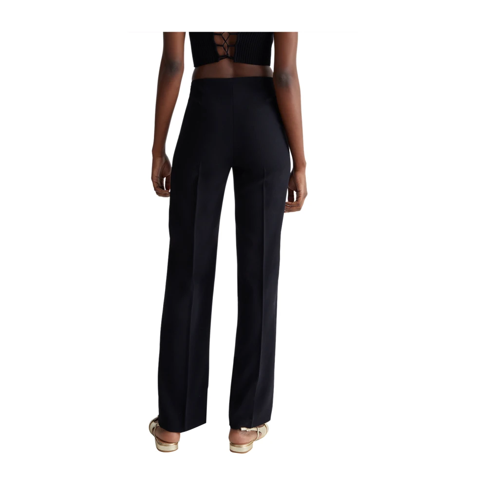 Liu Jo Elegante Zwarte Kant Uitgesneden Broek Black Dames