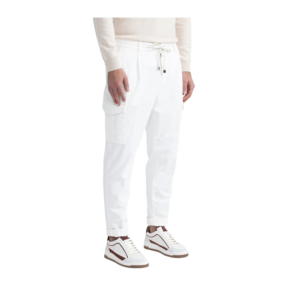 PESERICO Corduroy joggers met zakken White Heren