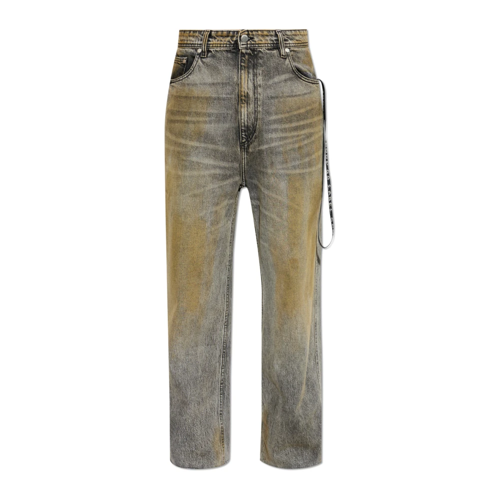 44 Label Group Men's Gray Vintage-Effect Jeans