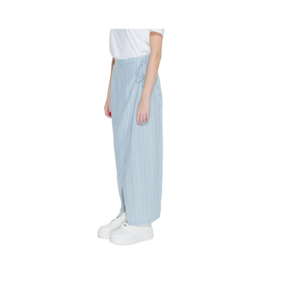 Vero Moda Lange Linnen Rok Blue Dames