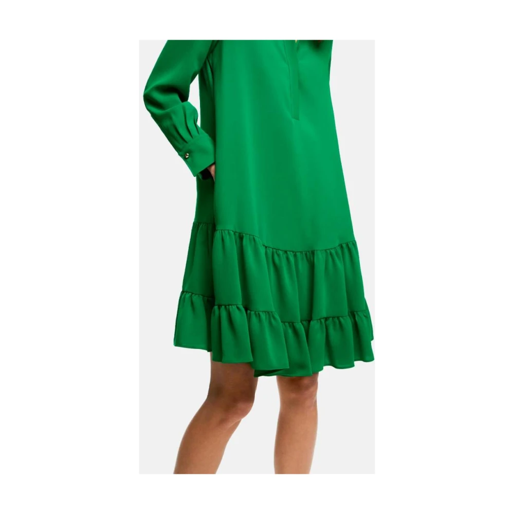 Carolina Herrera Wijdvallende Crepe Jurk met Ruches Green Dames