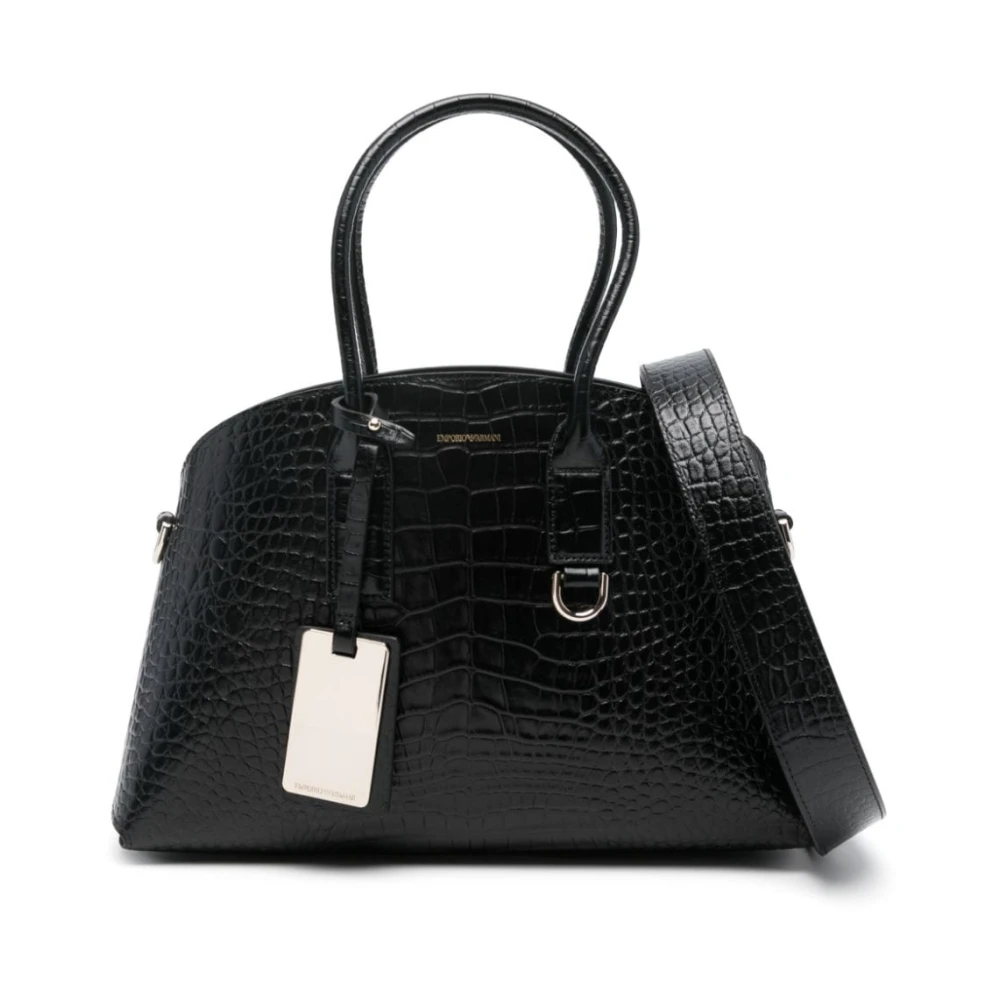 Emporio Armani Krokodillen Effect Zwarte Tassen Black Dames