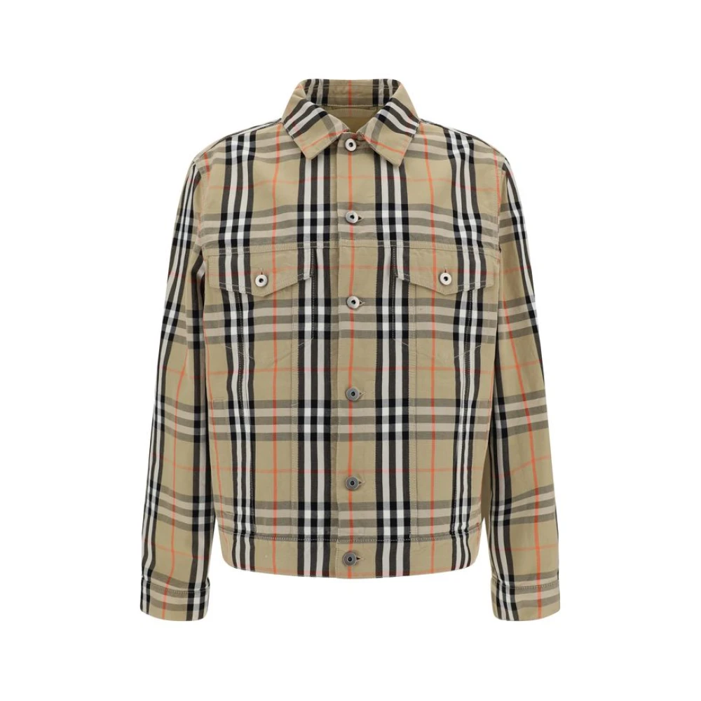Burberry Klassieke Katoenen Jas met Ruitpatroon Multicolor Heren
