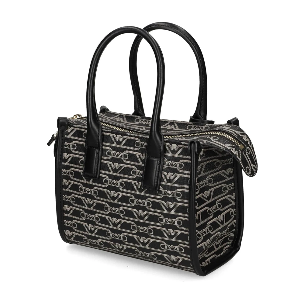 Emporio Armani Monogram Motief Vegan Leren Tas Black Dames
