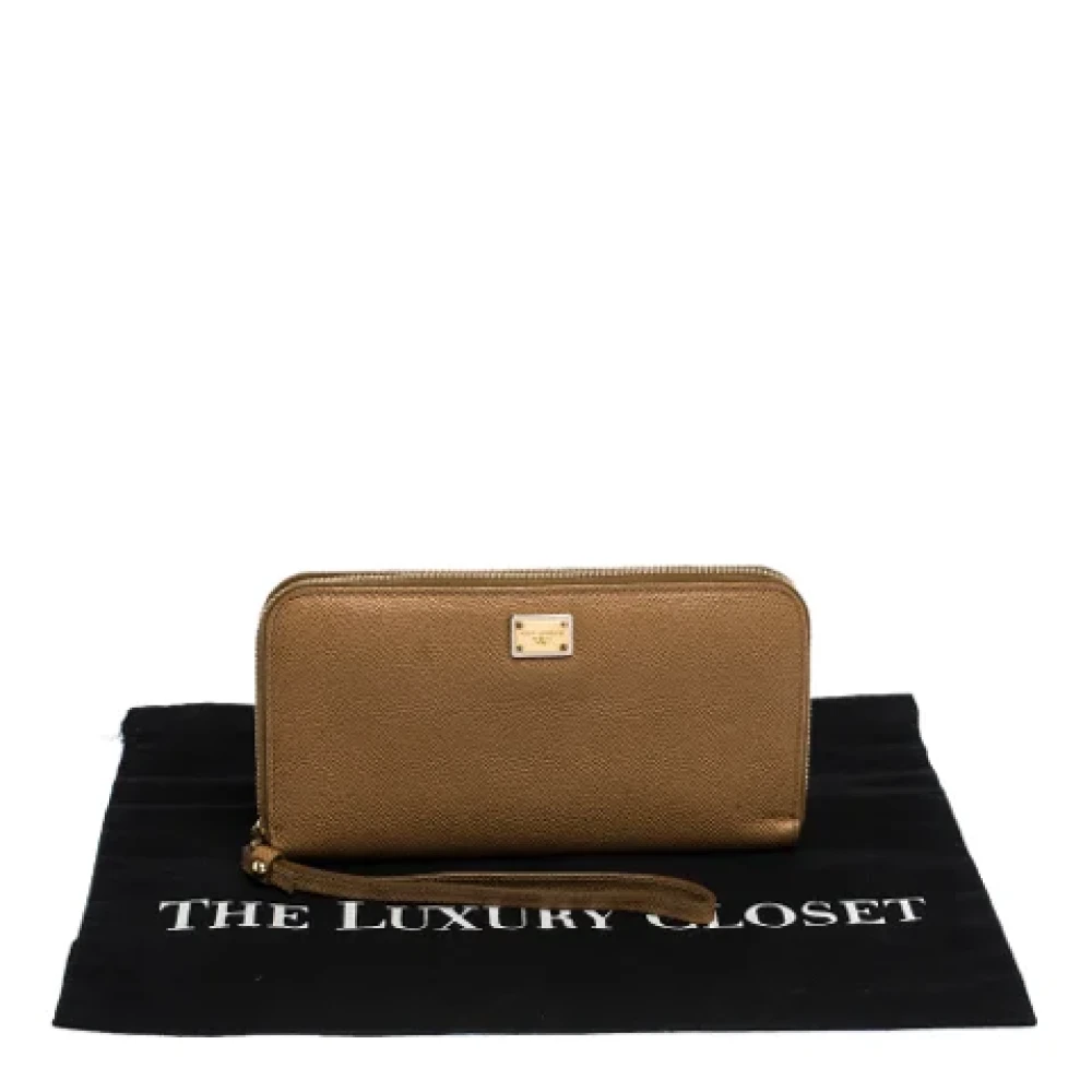 Dolce & Gabbana Pre-owned Leather wallets Beige Dames