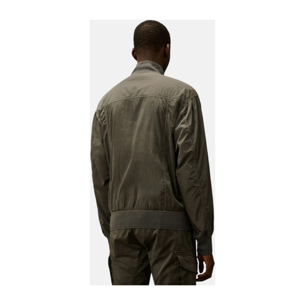 C.P. Company Glanzende Nylon Jas met Knoopdetails Green Heren