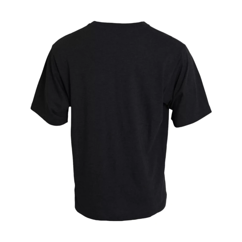 Dolce & Gabbana Zwart Katoenen T-shirt met Ronde Hals en Korte Mouwen Black Heren