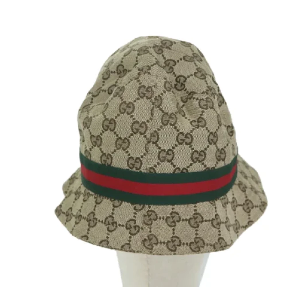 Gucci Vintage Pre-owned Canvas hats Beige Dames