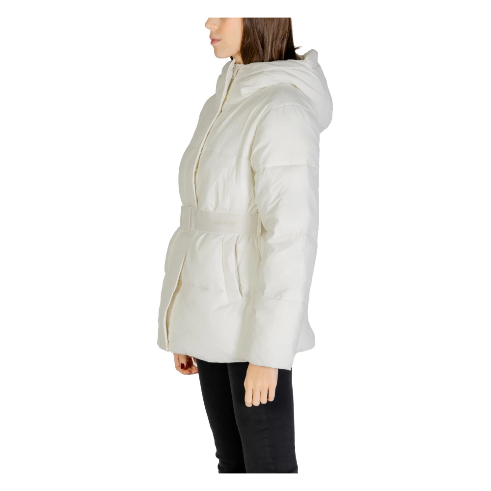 Calvin Klein Jeans Korte Pufferjas Vrouwen Herfst Winter White Dames