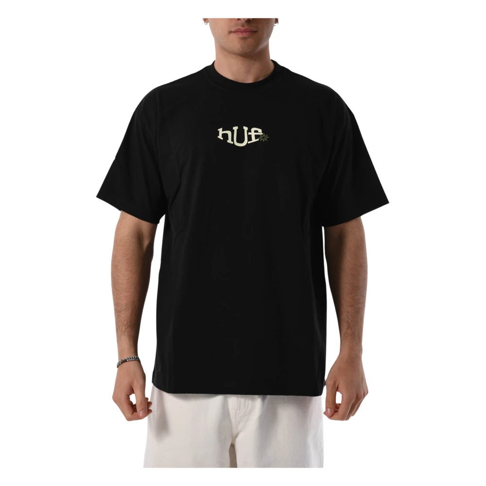 HUF Katoenen T-shirt met Voor- en Achterprint Black Heren