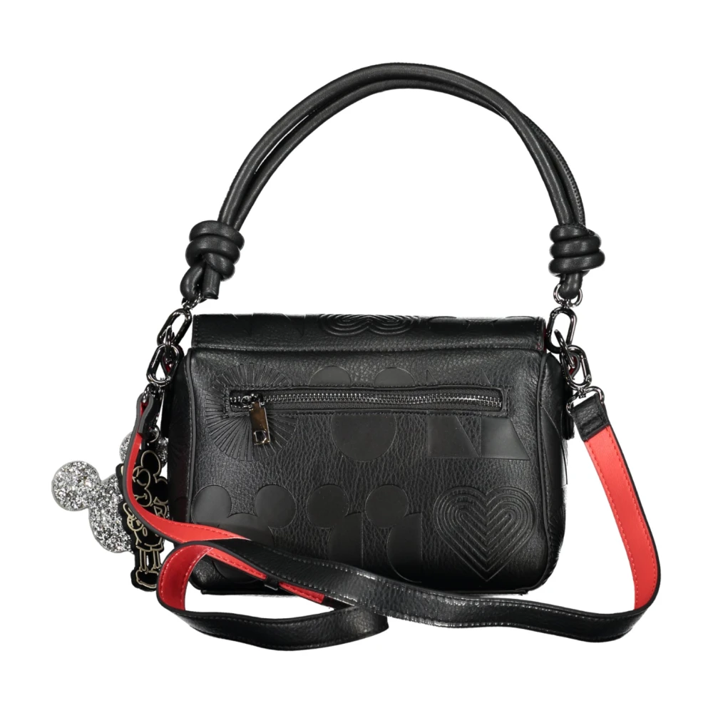 Desigual Zwarte dameshandtas met afneembaar handvat en verstelbare riem Black Dames