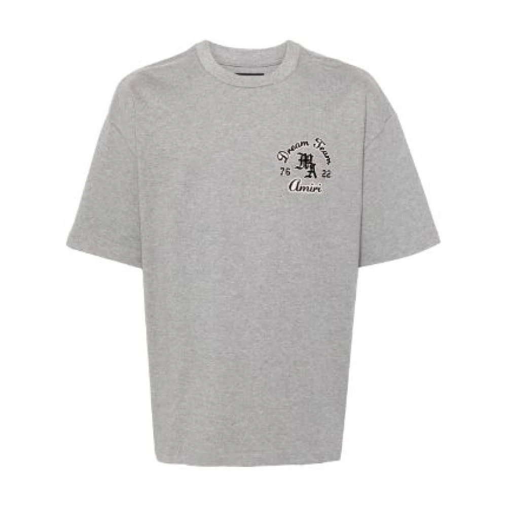 Amiri Grijze Katoenen T-shirt met Flocked Logo Gray Heren