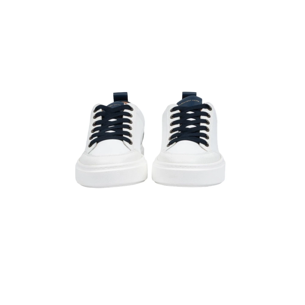 Alexander Smith Witte en Blauwe Sneakers White Heren