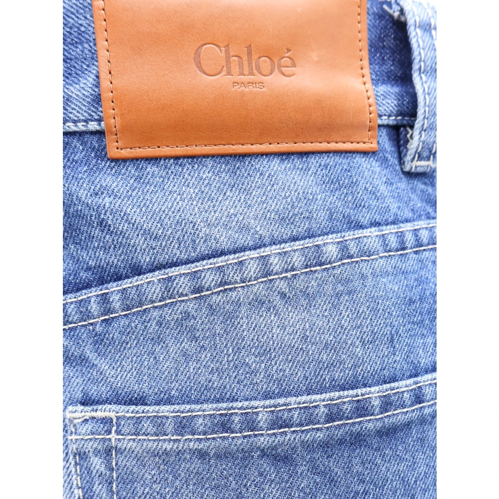 Chloé Hoge taille katoenen flared jeans Blue Dames