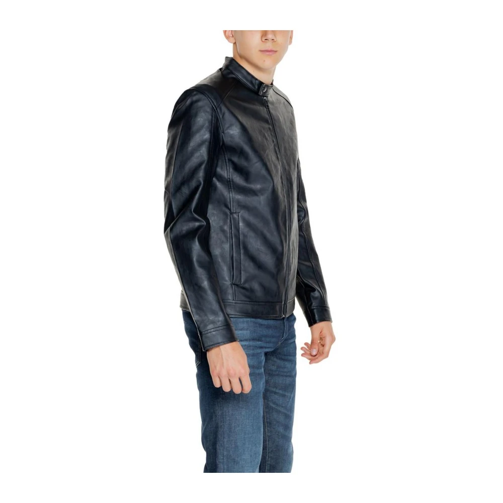 jack & jones Klassieke Polyesterjas voor Mannen Black Heren