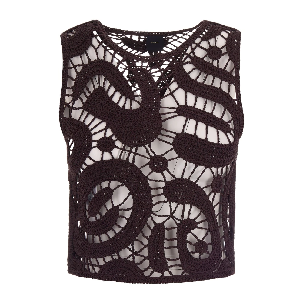 Pinko Women's Brown Sleeveless Tops