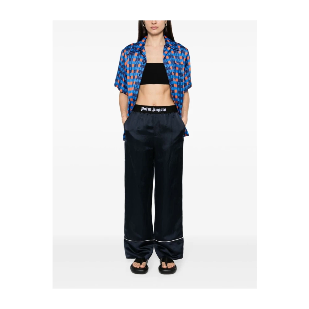 Palm Angels Trousers Blue Dames