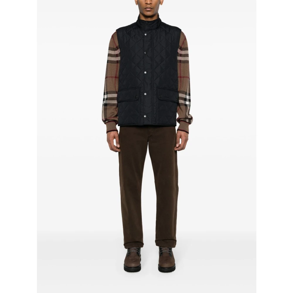 Barbour Blauw Gewatteerd Mouwloos Jack Blue Heren