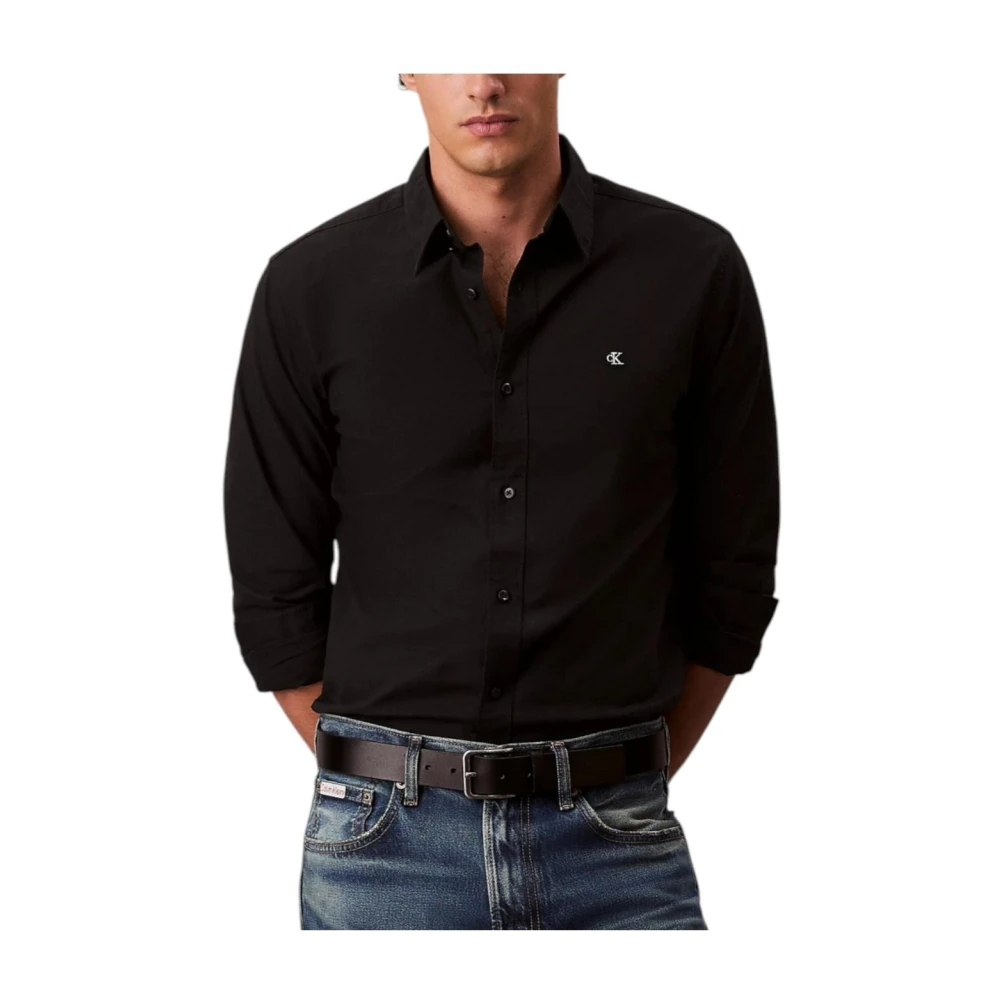 Calvin Klein Men's Black Casual Shirts, M, Classic Oxford Shirt