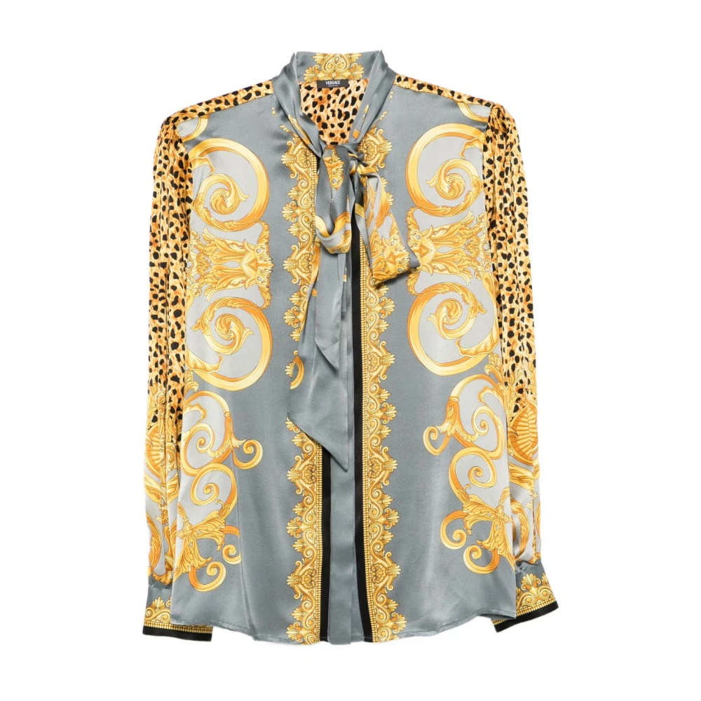 Versace Women's Gray Silk Shirt - Shirts - M - Blouses & Shirts