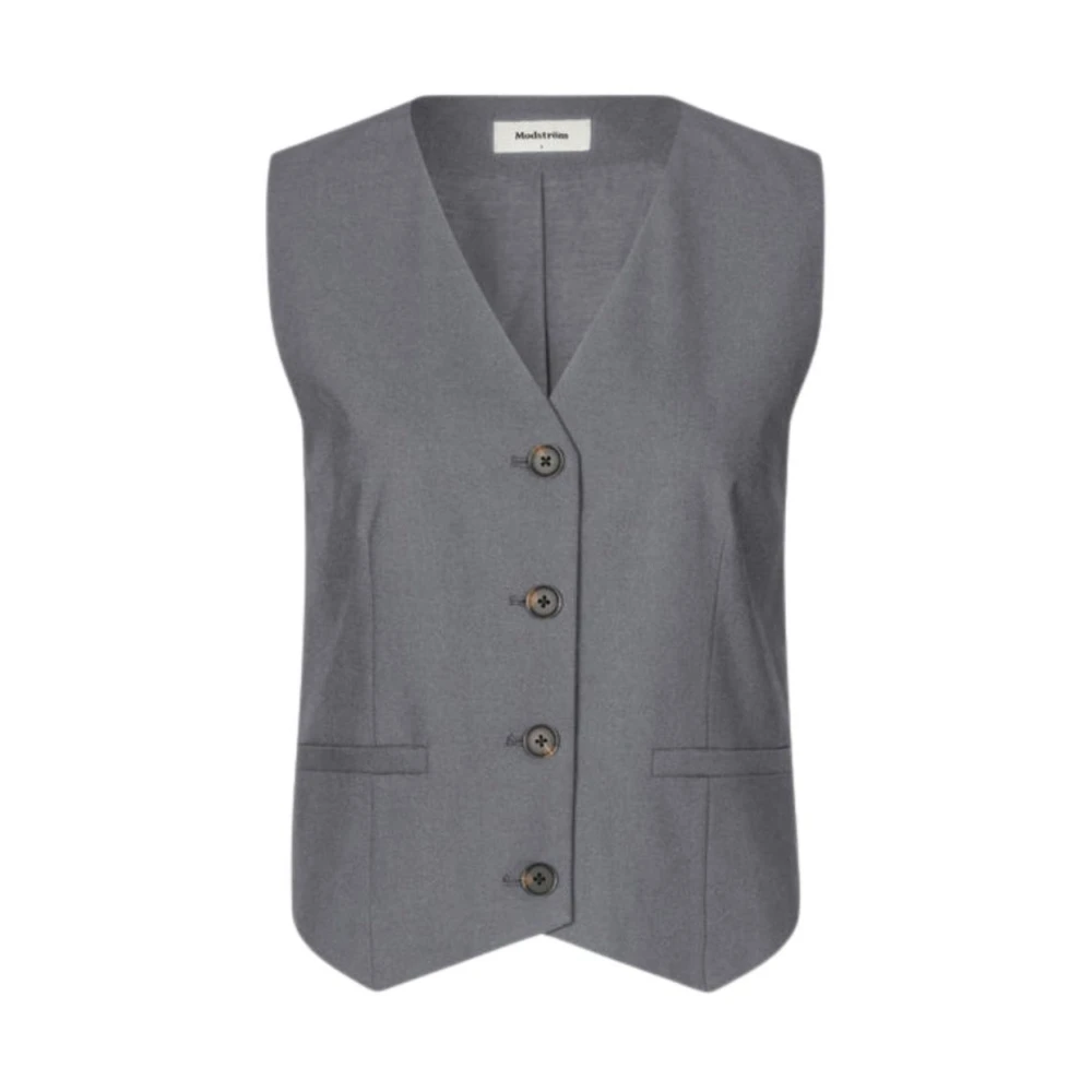 Modström Grijze Getailleerde Gale Vest Gray Dames