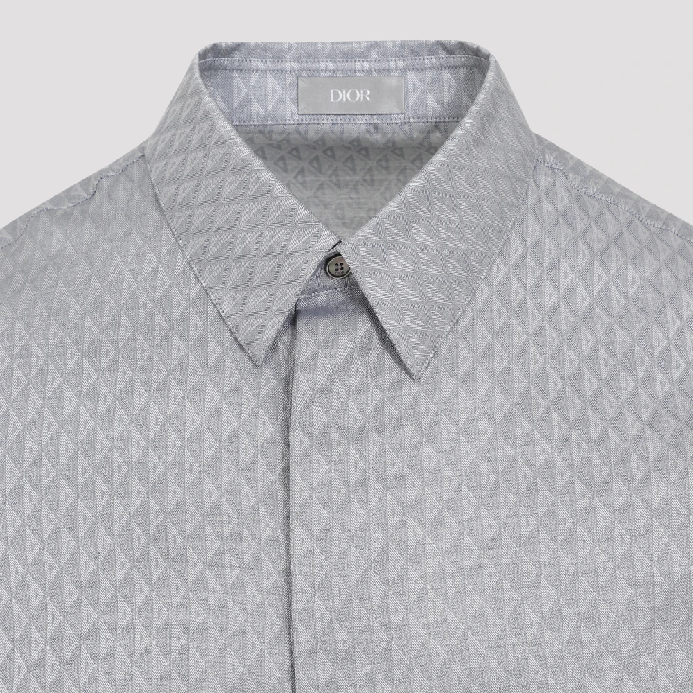 Dior Gris Silk Shirt Gray Heren