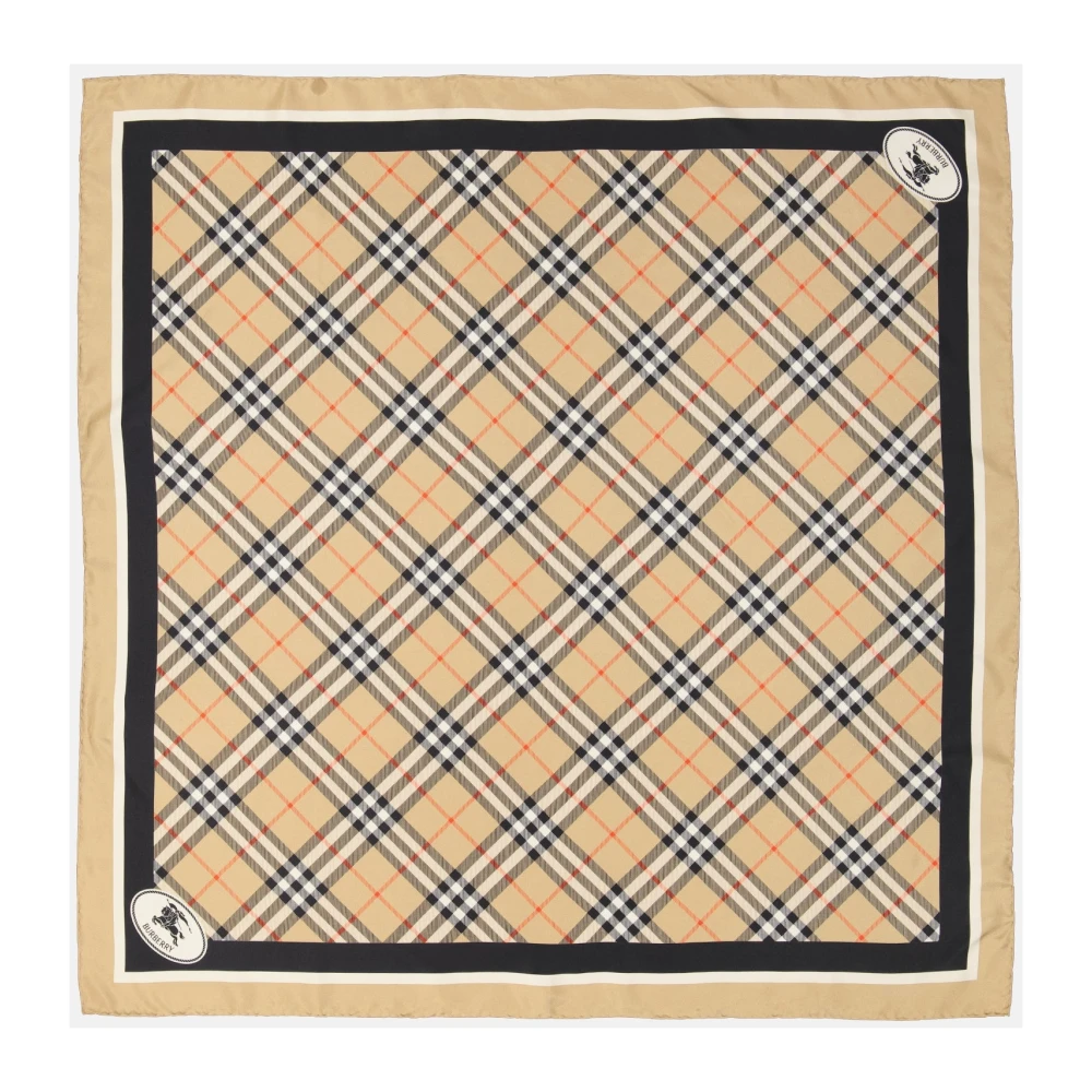 Burberry Women's Beige Silk Check Print Scarf