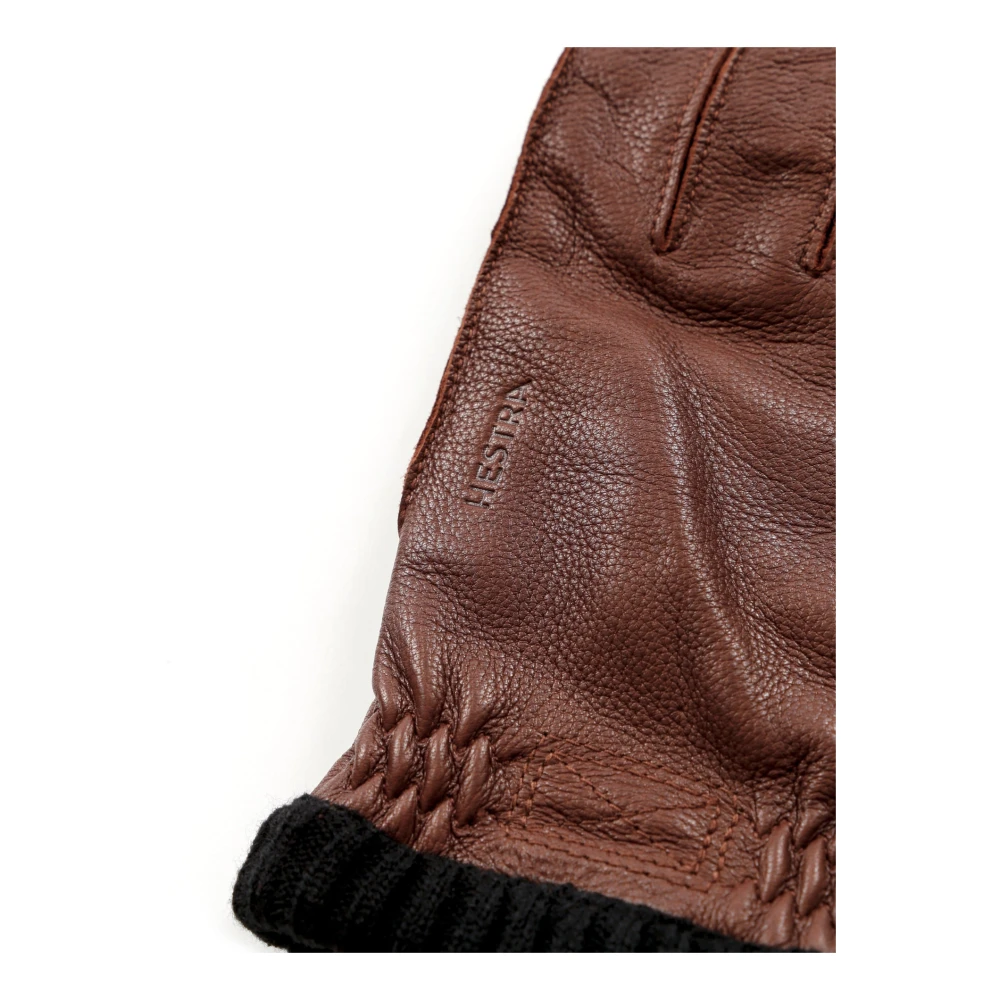 Hestra Hertenleren handschoenen met fleecevoering Brown Heren