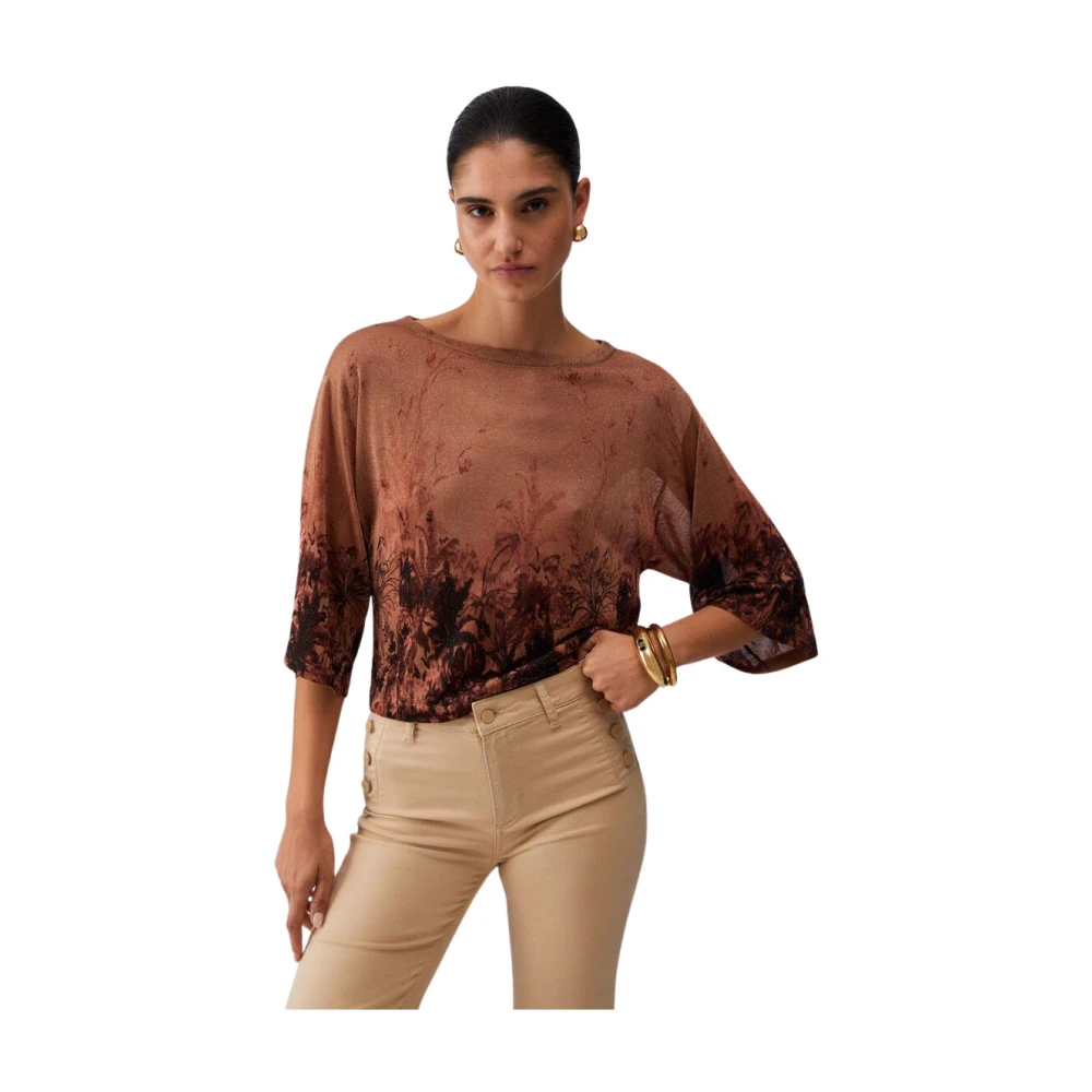 Liu Jo Women's Brown Printed Jumper