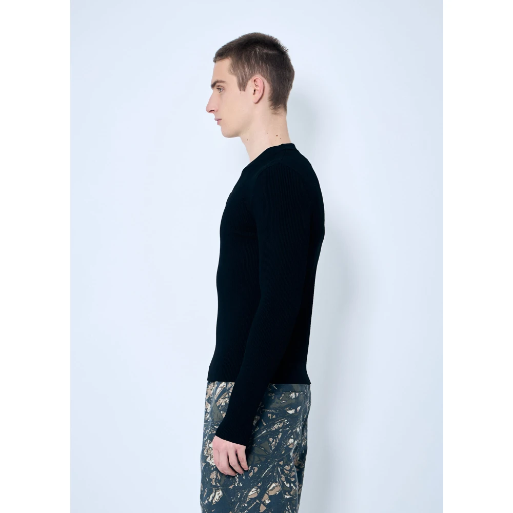 Diesel Ronde Ribtrui met D Plaque Black Heren