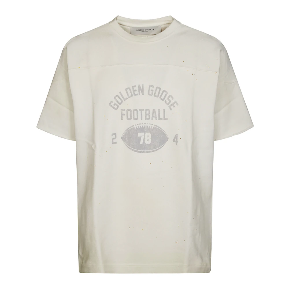 Golden Goose Vintage Voetbal T-shirt White Heren