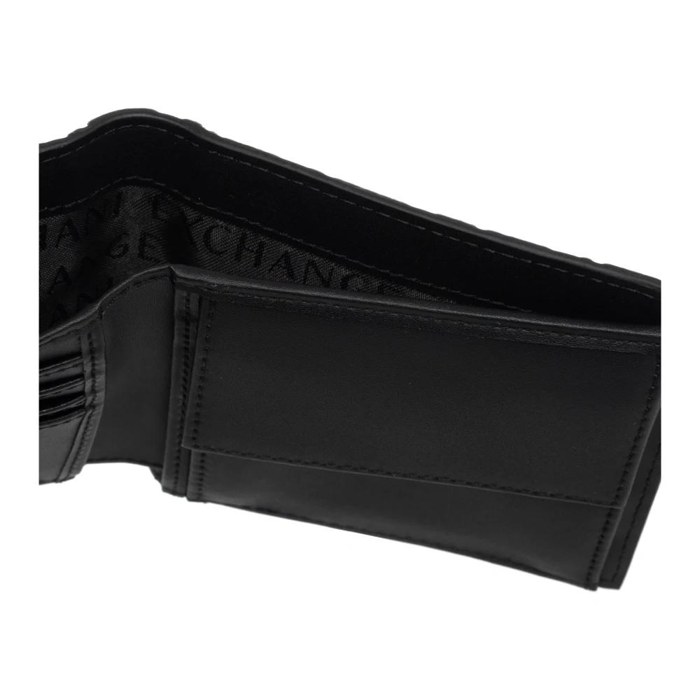 Armani Exchange Logo Plain Portemonnee met Kaartsleuven Black Heren