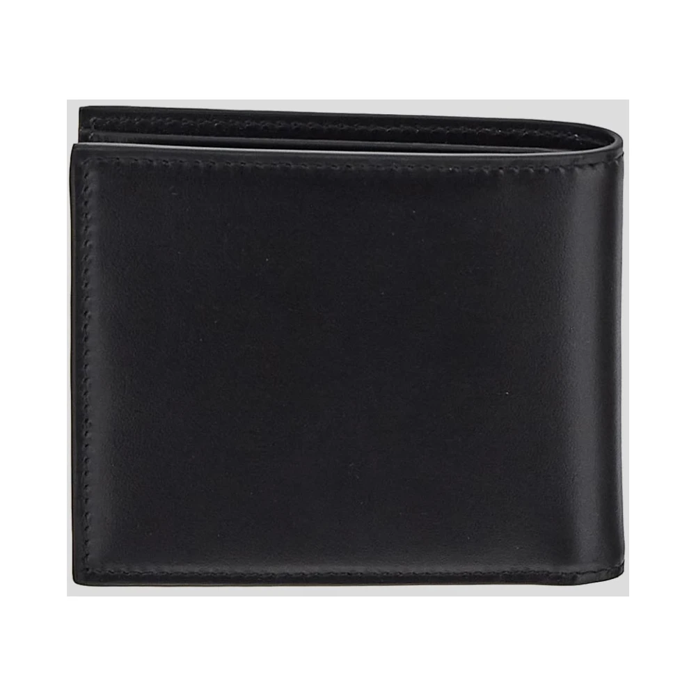 Dolce & Gabbana Logo Print Leren Bi-Fold Portemonnee Black Heren