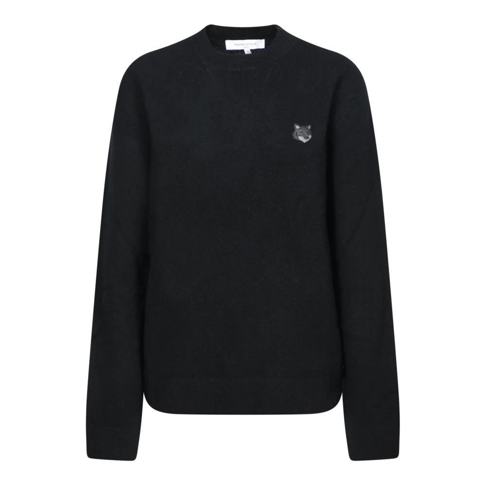 Maison Kitsuné Zwarte Sweatshirt met Iconisch Vos Logo Black Heren