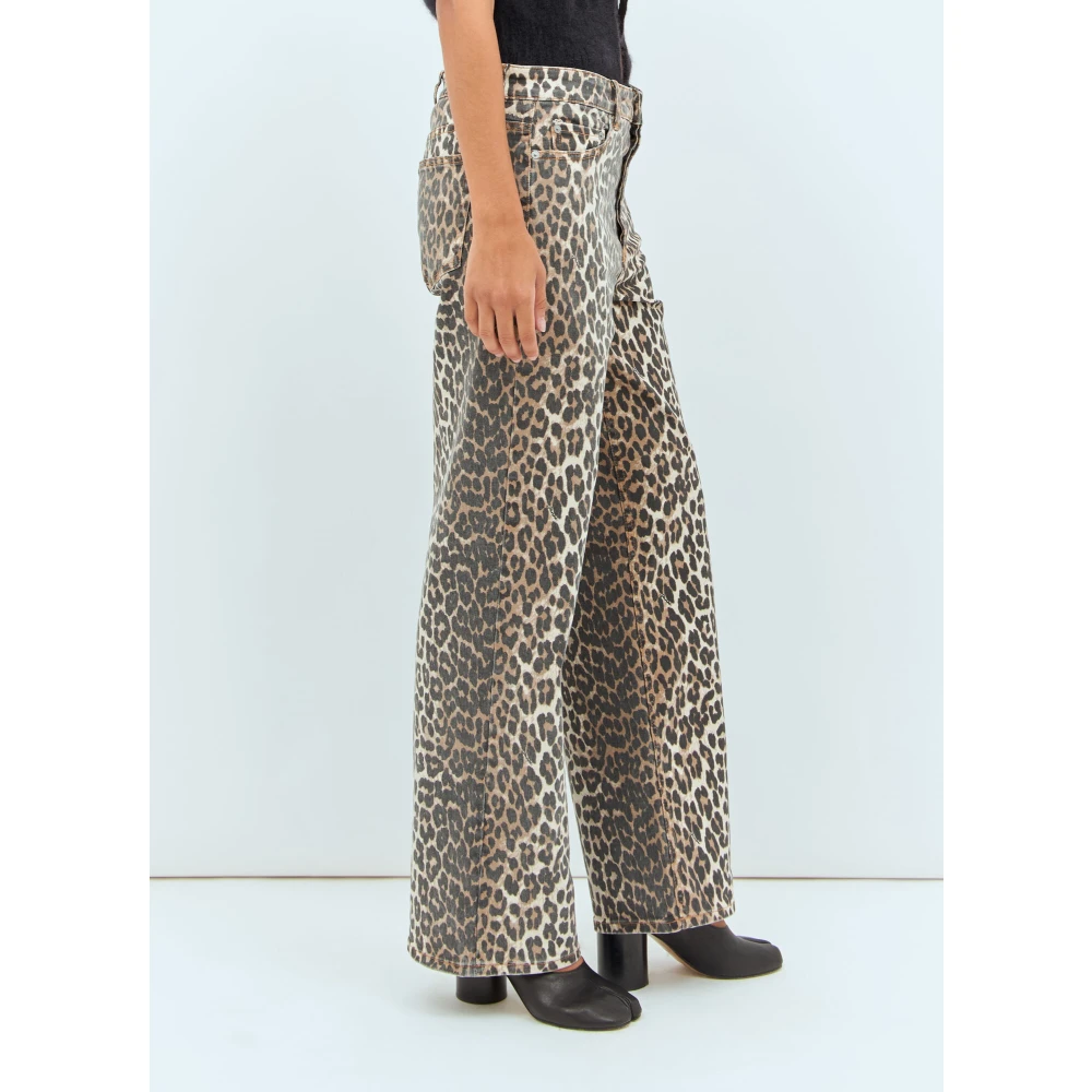 Ganni Luipaardprint Izey Broek Brown Dames