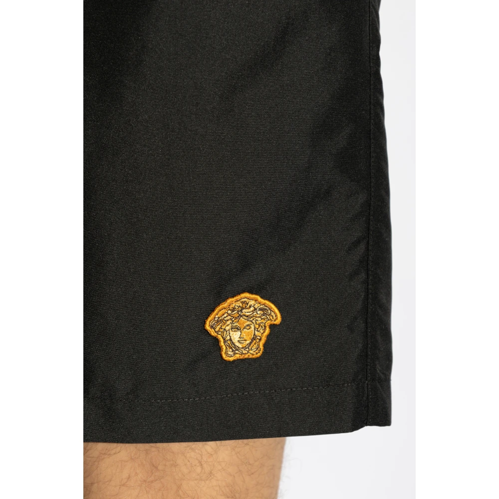 Versace Zwembroek met patch Black Heren