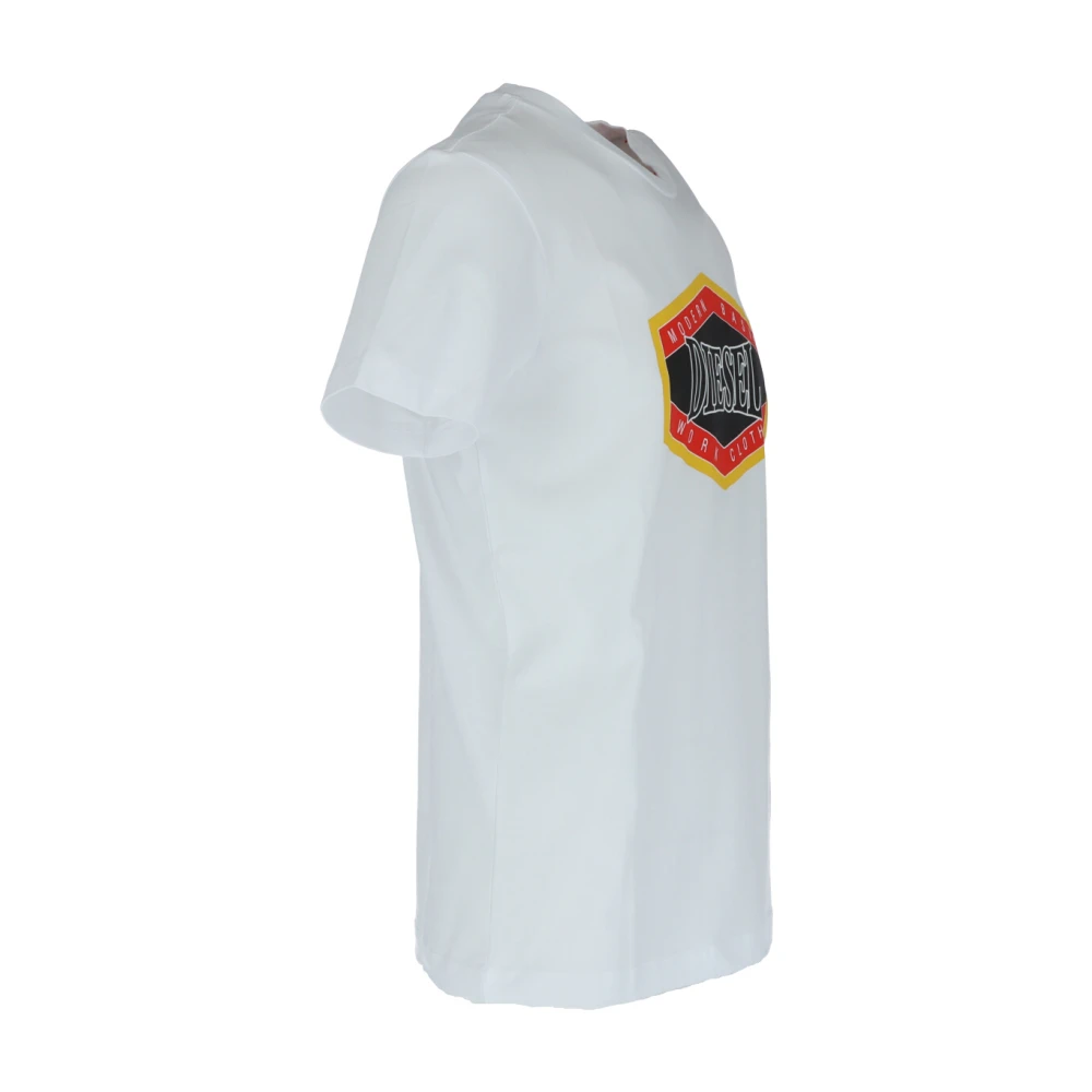 Diesel Katoenen T-shirt met korte mouwen White Heren