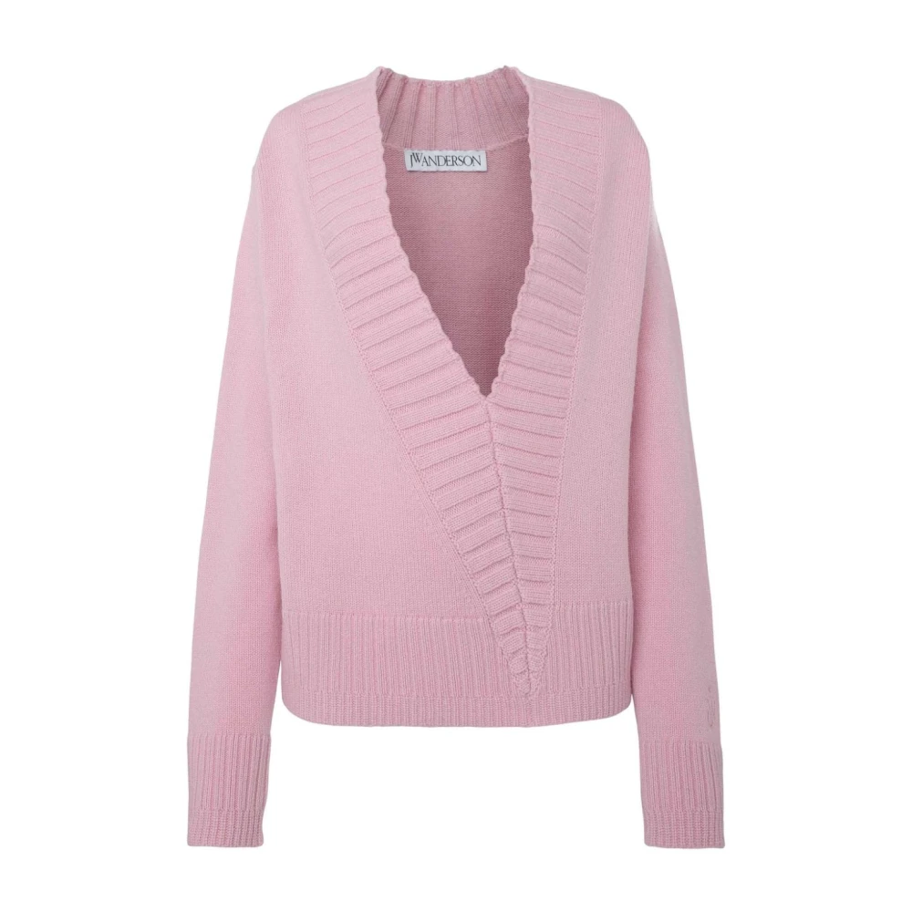 JW Anderson Kasjmiermix V-hals Sweater Pink Dames