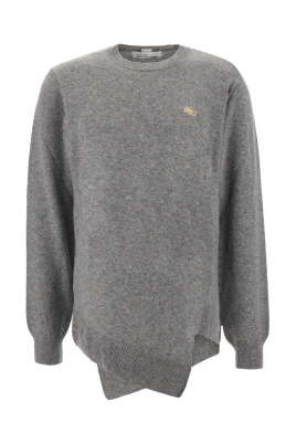 Logo Asymmetric Wool Knit