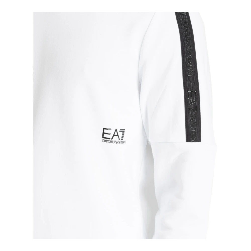 Emporio Armani EA7 Effen Logo Sweatshirt White Heren
