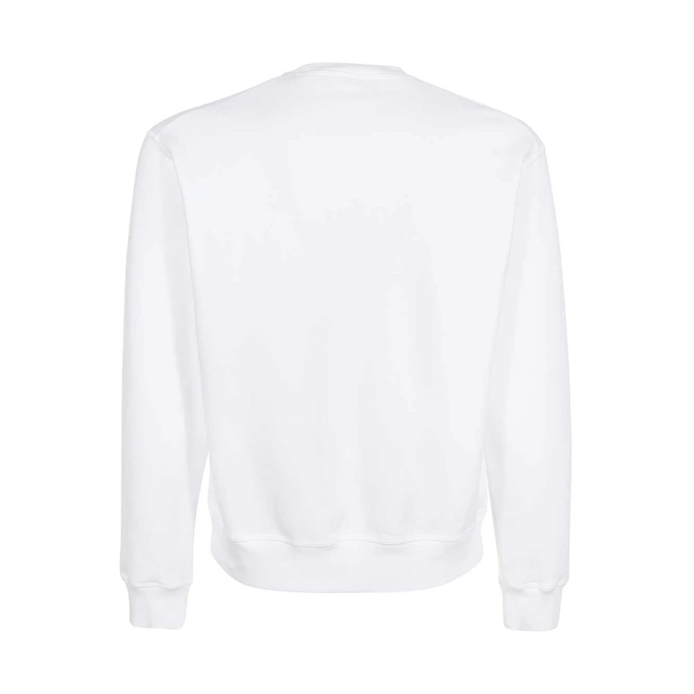 Dsquared2 Katoenen Sweatshirt met Geribde Boorden White Heren
